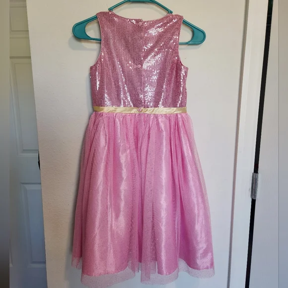 Avon Disney princess Aurora party dress size 7/8 sequins top multi layer bottom - Picture 5 of 13